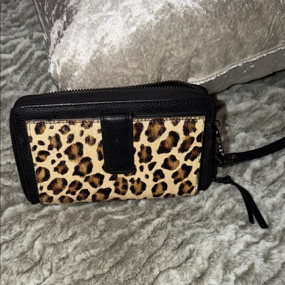 Leopard Print Wallet with Black Accents - Picture 1 of 7